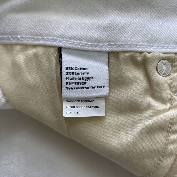 Nine West White High Rise Straight Leg Women's Jeans Size 10 Multi Button Close - Picture 7 of 7